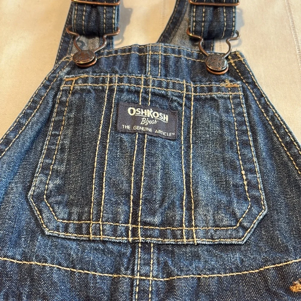 Oshkosh B'gosh Denim Overall Shorts 18mo Unisex Excellent Condition